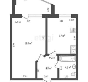 1-к квартира, вторичка, 34м2, 11/16 этаж