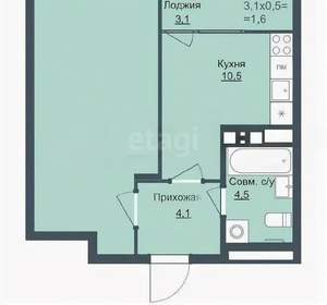 1-к квартира, вторичка, 42м2, 2/18 этаж