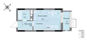 Студия квартира, вторичка, 25м2, 3/17 этаж