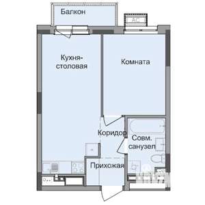 1-к квартира, строящийся дом, 38м2, 15/17 этаж