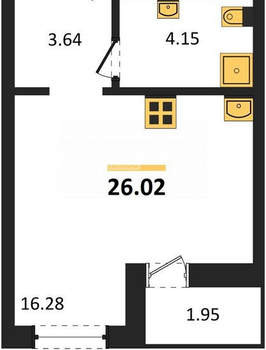 Студия квартира, вторичка, 26м2, 7/9 этаж