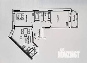 2-к квартира, вторичка, 65м2, 16/16 этаж