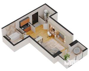 Студия квартира, вторичка, 42м2, 13/17 этаж