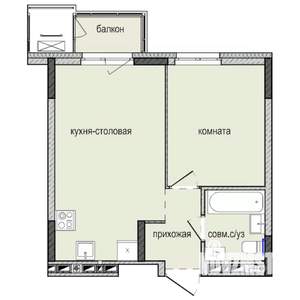 1-к квартира, строящийся дом, 36м2, 8/16 этаж