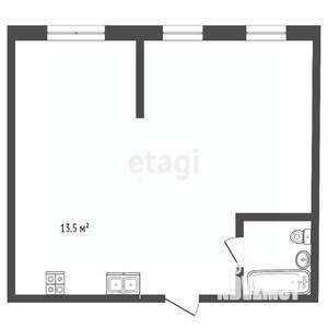 1-к квартира, вторичка, 44м2, 12/16 этаж