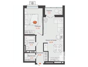 1-к квартира, вторичка, 46м2, 14/15 этаж