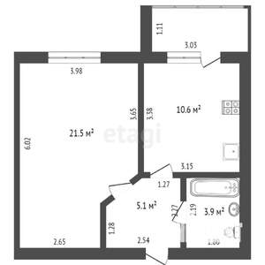 1-к квартира, вторичка, 36м2, 14/18 этаж