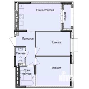 2-к квартира, вторичка, 56м2, 16/17 этаж