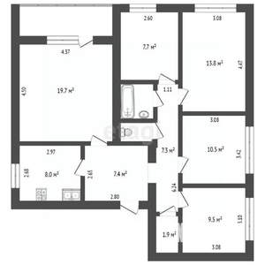 5-к квартира, вторичка, 90м2, 3/5 этаж