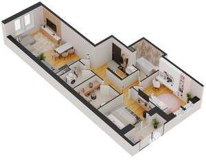 2-к квартира, строящийся дом, 77м2, 2/17 этаж