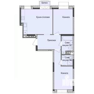 2-к квартира, строящийся дом, 63м2, 2/17 этаж