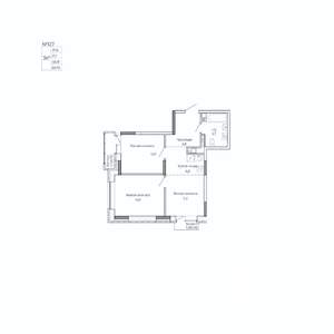 2-к квартира, строящийся дом, 61м2, 15/17 этаж