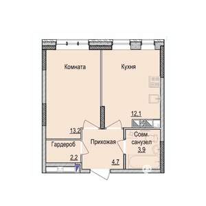 1-к квартира, строящийся дом, 36м2, 1/17 этаж