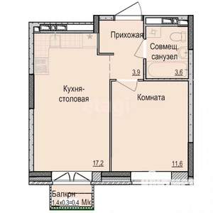 1-к квартира, вторичка, 38м2, 10/15 этаж