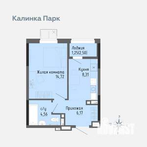 1-к квартира, вторичка, 34м2, 9/17 этаж