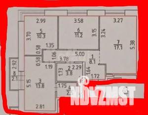 3-к квартира, вторичка, 67м2, 10/15 этаж