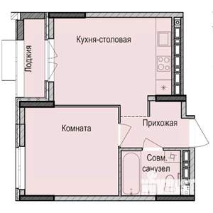 1-к квартира, строящийся дом, 37м2, 6/17 этаж