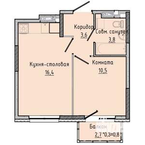 1-к квартира, строящийся дом, 35м2, 15/17 этаж