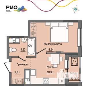 1-к квартира, вторичка, 34м2, 17/17 этаж