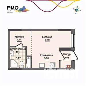 Студия квартира, вторичка, 25м2, 1/17 этаж