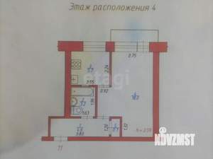 1-к квартира, вторичка, 32м2, 4/5 этаж