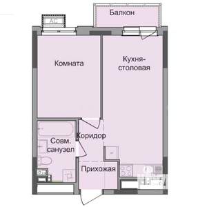 1-к квартира, строящийся дом, 38м2, 12/17 этаж