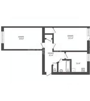 2-к квартира, вторичка, 44м2, 1/5 этаж