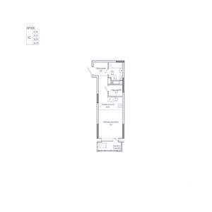 Студия квартира, строящийся дом, 35м2, 12/17 этаж