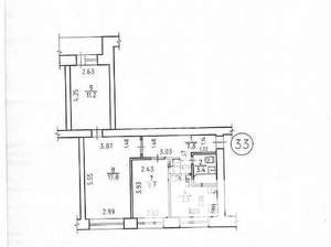 3-к квартира, вторичка, 58м2, 2/9 этаж