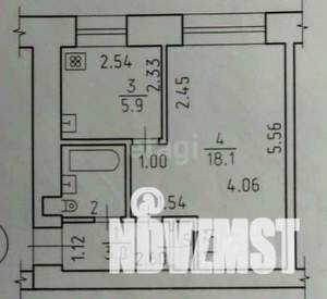 1-к квартира, вторичка, 32м2, 4/5 этаж