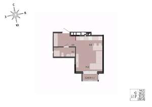 Студия квартира, строящийся дом, 31м2, 16/17 этаж