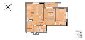 3-к квартира, вторичка, 59м2, 9/17 этаж