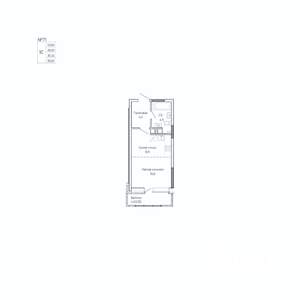 Студия квартира, строящийся дом, 34м2, 8/17 этаж