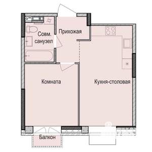 1-к квартира, вторичка, 38м2, 3/17 этаж