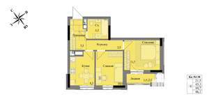 2-к квартира, вторичка, 45м2, 10/17 этаж