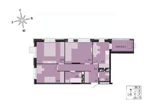 3-к квартира, вторичка, 62м2, 14/17 этаж