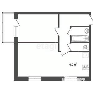 2-к квартира, вторичка, 41м2, 4/5 этаж