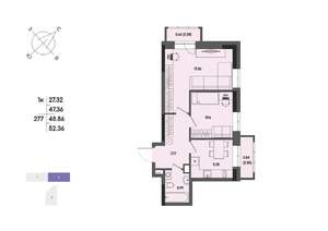 2-к квартира, вторичка, 49м2, 3/17 этаж