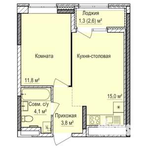 1-к квартира, строящийся дом, 36м2, 3/17 этаж