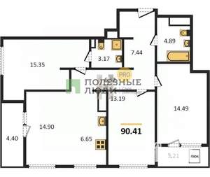 4-к квартира, вторичка, 79м2, 4/17 этаж