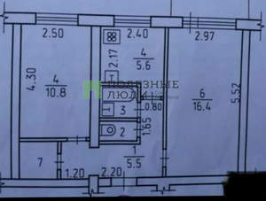 2-к квартира, вторичка, 44м2, 2/5 этаж