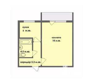 1-к квартира, вторичка, 31м2, 1/5 этаж