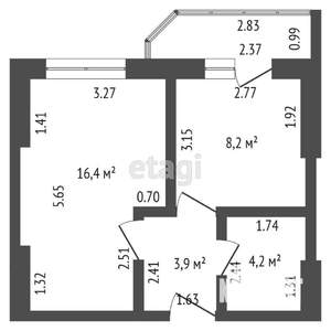 1-к квартира, вторичка, 33м2, 3/18 этаж