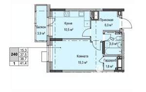 1-к квартира, вторичка, 41м2, 10/17 этаж