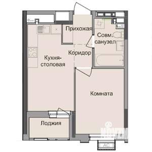 1-к квартира, строящийся дом, 35м2, 7/17 этаж