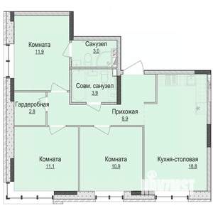 3-к квартира, вторичка, 71м2, 1/10 этаж