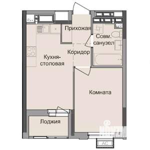 1-к квартира, строящийся дом, 35м2, 17/17 этаж