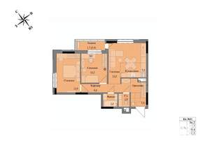 3-к квартира, вторичка, 59м2, 1/17 этаж