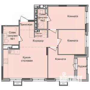 3-к квартира, строящийся дом, 76м2, 6/17 этаж