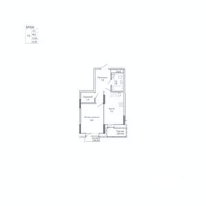 1-к квартира, вторичка, 43м2, 13/17 этаж